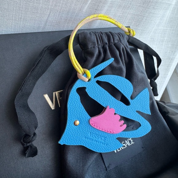 New Versace Fish Bag Charm In Blue - Picture 4 of 5